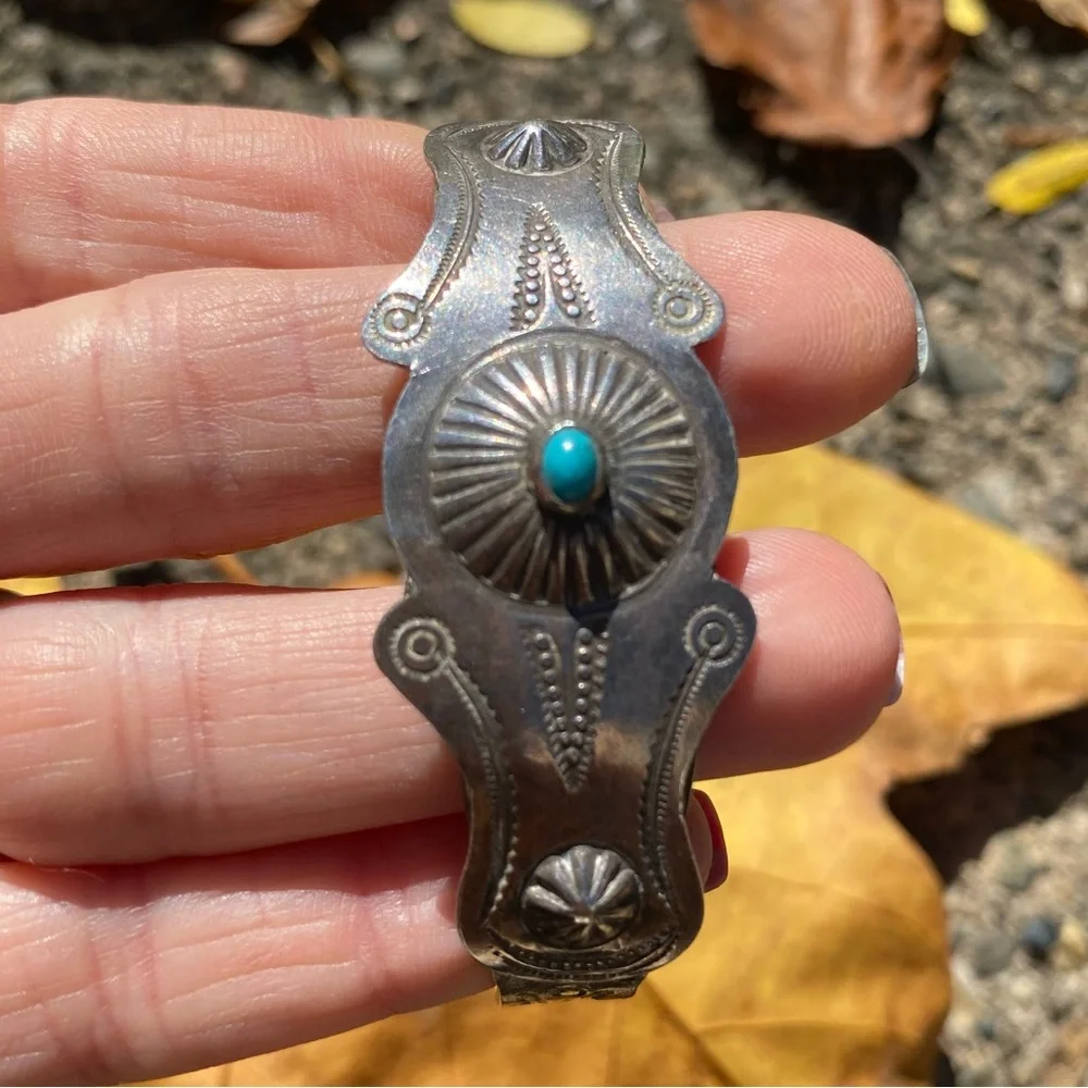 Vintage Harvey Era Turquoise Cuff Bracelet - Picture 3 of 5